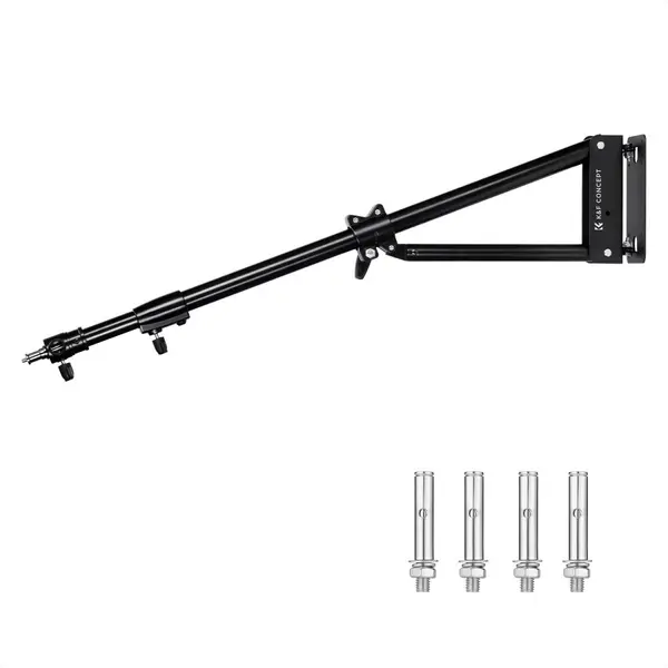 K&F Wall Mount Triangle Boom Arm 130cm, Ring Light Mount Support 180°, Suport boom perete