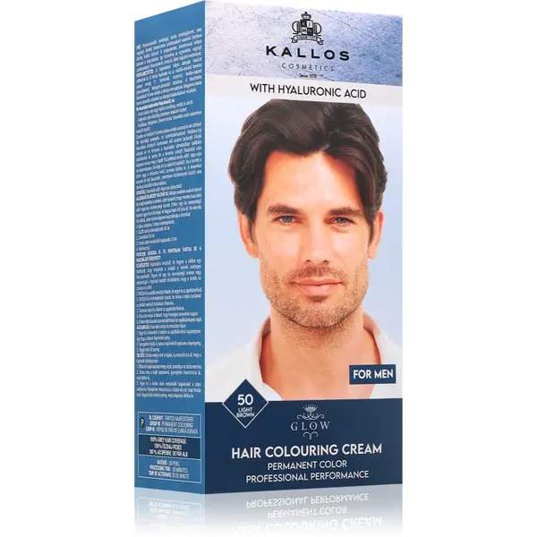 Kallos Glow Lasting Cream Colour Culoare permanenta pentru par pentru barbati culoare Light Brown 60 ml