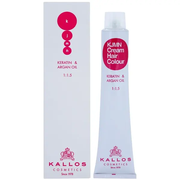 Kallos KJMN Professional Cream Hair Colour Keratin & Argan Oil culoare par cu keratina si ulei de argan culoare 4.45 Coffee 100 ml