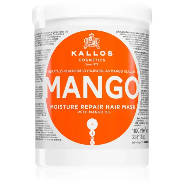 Kallos KJMN Professional Mango mască fortifiantă cu ulei de mango 1000 ml