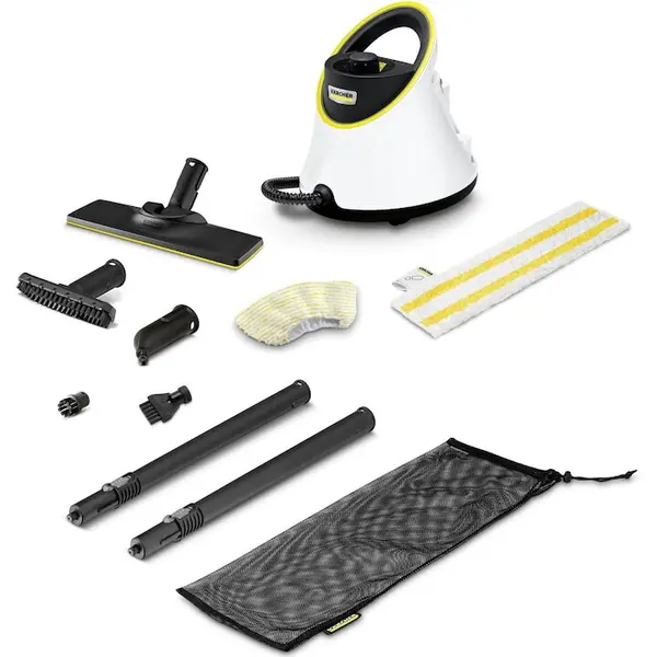 Karcher Aparat de curatat cu abur Karcher SC 2 Deluxe, 1.513-400.0, + disposable cloth , 1500W, 3.2Bar, 1L, incalzire 6.5min, Alb/Negru