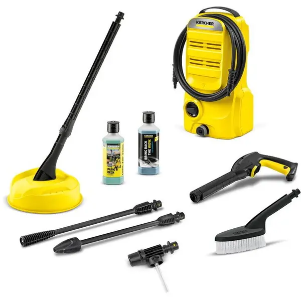 Karcher Aparat de spalat cu presiune Karcher K 2 Classic Car & Home EU, 1400 W, 110 bar, 360 l/h debit maxim, furtun presiune 3 m, perie exterior T7, include Kit auto: perie de spalat, jet de spuma, agent de curatare, sampon auto 0.5 l, pistol G120Q (Gal