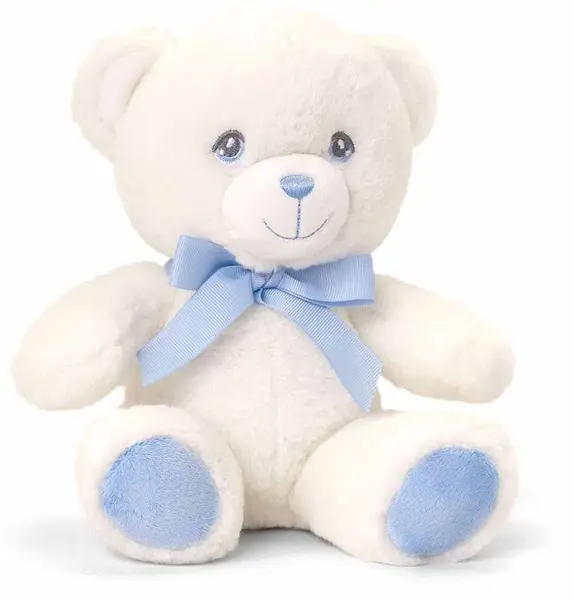 Keel Toys Keeleco - Ursuleț de pluș cu panglică, 20 cm, albastru