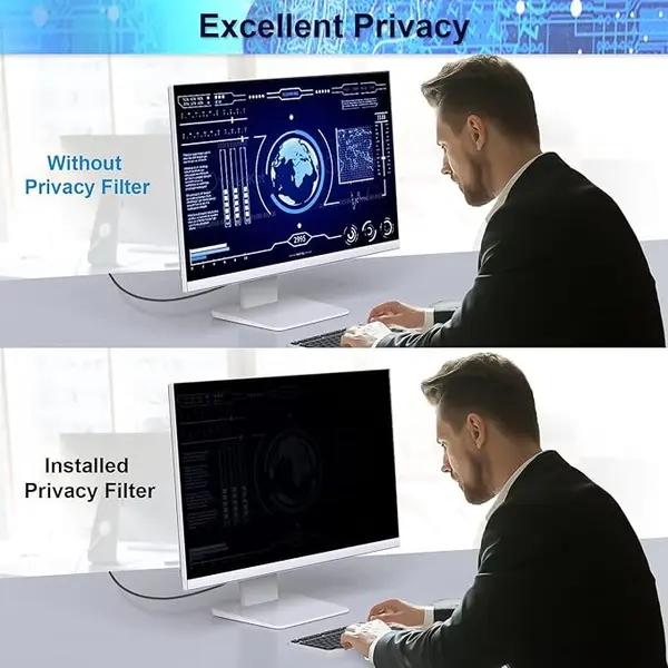 Kensington Filtru de confidentialitate pentru ecranul computerului pentru monitorul cu ecran lat 16:9, protectie detasabila pentru ochi, filtru anti-reflexie pentru lumina albastra, scut de confidentialitate, folie de protectie a ecranului anti-zgarietur