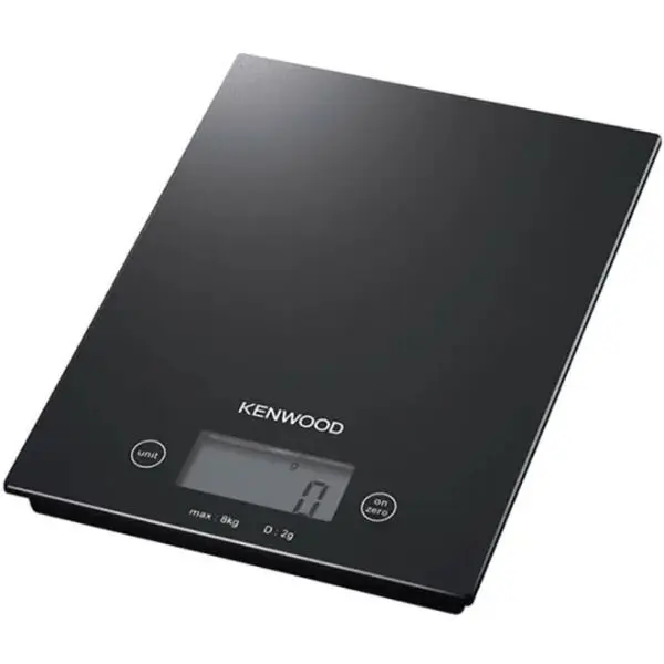 Kenwood Cantar de bucatarie Kenwood WEP60.000BK - 0W21310001, Functie tara, Capacitate maxima 8kg, 2 baterii AAA, Precizie 2g, Negru