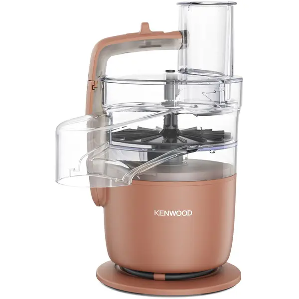 Kenwood Robot de bucatarie compact Kenwood MultiPro Go FDP22.130RD, 650W, vas 1.3L, 2 trepte viteza, functie 360 Express ServeTM pentru feliere/razuire nelimitata, portocaliu