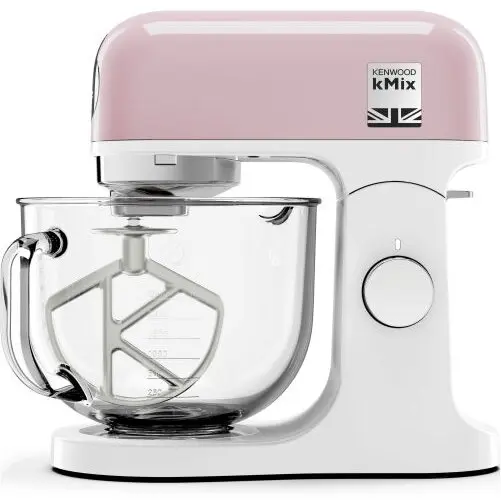 Kenwood Robot de bucatarie planetar KENWOOD kMix KMX754APP - 0W20011489, 1000W (6 trepte si Turbo), Vas sticla 5l, Set patiserie (tel 16 brate, carlig, paleta K), Soft Start, G11.19kg, Pastel Pink