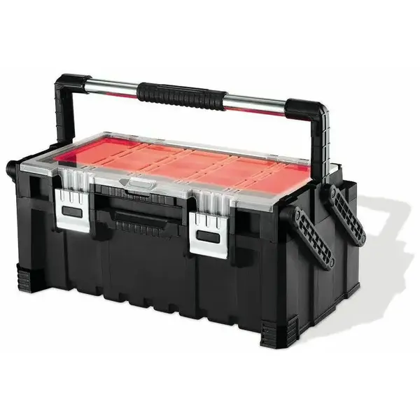 Keter Organizator Keter Cantilever Tool Box 22'', dimensiune 56x31x24 cm, 26 L, 11 separatoare, Negru