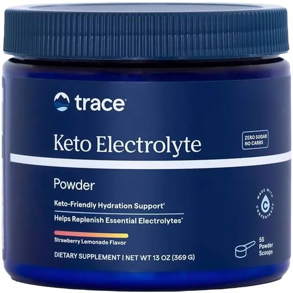 Keto Electrolyte, limonadă de căpșuni, 330 g, Trace Minerals