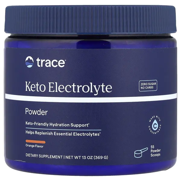 Keto Electrolyte, portocală, 330 g, Trace Minerals