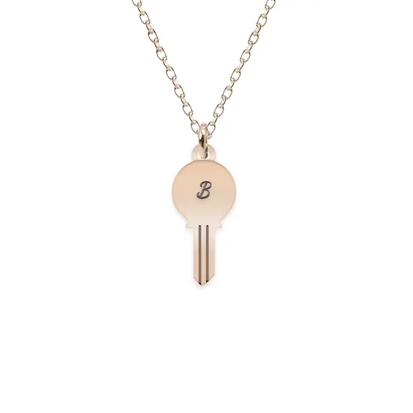 Key - Colier personalizat cheita cu litera din argint 925 placat cu aur roz