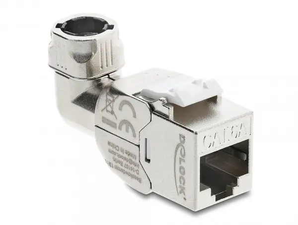 Keystone RJ45 la LSA Cat.6A tool-free unghi 90 grade ecranat, Delock 90800