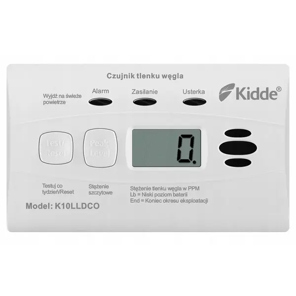 KIDDE Detector de monoxid de carbon KIDDE, display digital, baterie 10 ani, senzor electrochimic