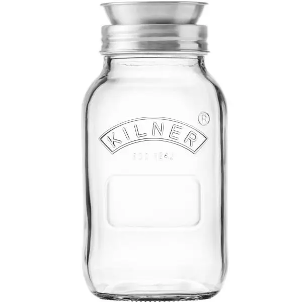 Kilner Borcan cu accesoriu pentru spiralarea legumelor dure Kilner Spiralizer Jar 0025.815 - 17006144, Capacitate 1l, Accesoriu din inox, Pentru Zucchini, dovlecei, morcovi, sfecla rosie, cartofi, DW safe
