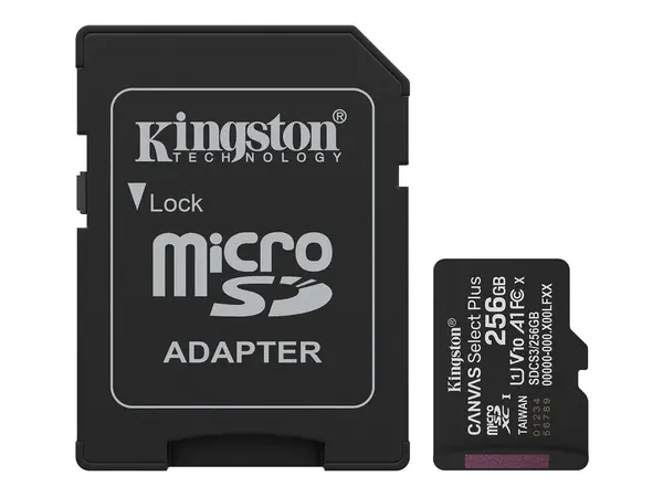 Kingston Canvas Select Plus Gen3 256GB microSDXC A1, 150MB s, V10, UHS I U1 + Adapter