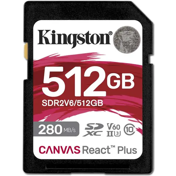 Kingston Card de memorie Kingston Canvas React Plus SD, 512 GB, SDXC, Class 10