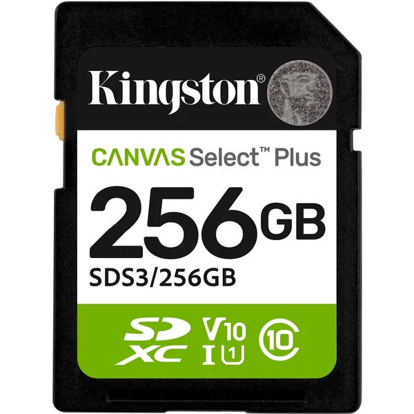 Kingston Card de Memorie SDXC Kingston, 256 GB, Select Plus, Clasa 10 UHS-I Performance
