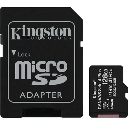 Kingston Card Kingston Technology 128 GB micSDXC Canvas Select Plus Gen3 150R A1 Single Pack w/o ADP