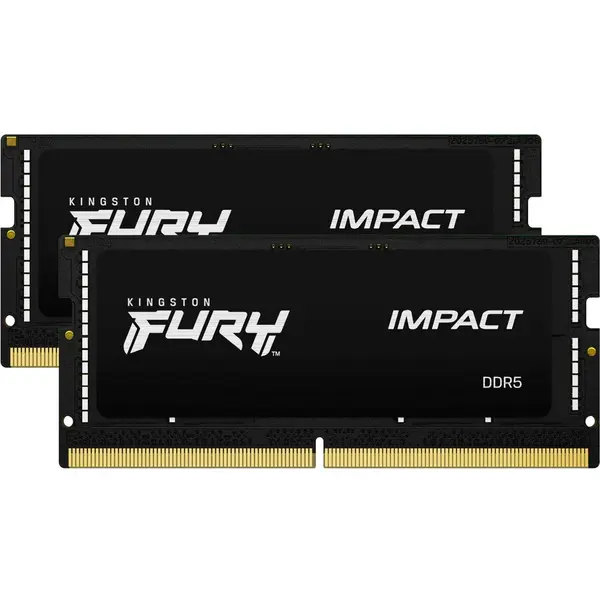 Kingston Kit dual memorie RAM Kingston FURY Impact, 32GB SDDR5 (2x16 GB), Frecventa 6400 MHz, CL - 38, Negru