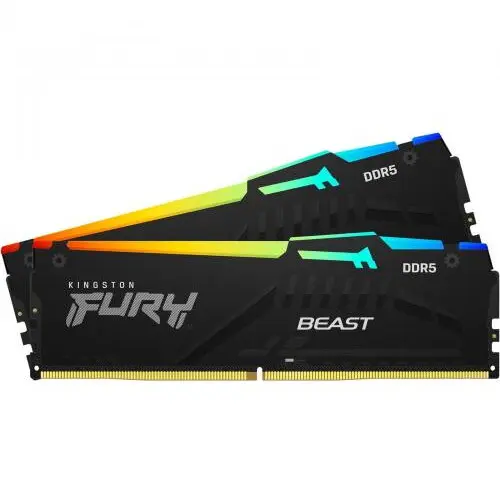 Kingston Kit Mmeorie Kingston FURY Beast RGB, 32GB, DDR5-5200MHz, CL40, Dual Channel