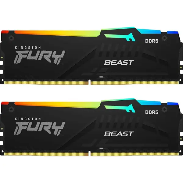 Kingston Memorie Kingston Fury Beast RGB 64GB (2x32GB) DDR5 6000MHz Dual Channel Kit, CL36
