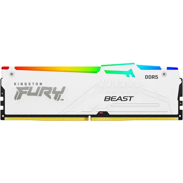 Kingston Memorie RAM Kingston FURY Beast RGB White, Capacitate 16GB DDR5 (single channel), Frecventa 6000 MHz, CL - 36, Alb