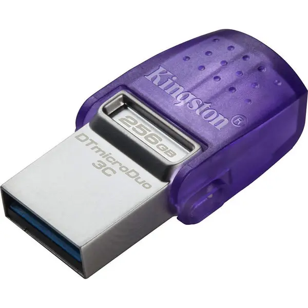 Kingston Memorie USB Kingston DataTraveler microDuo 3C G3 256 GB USB-C 3.0 USB-A 3.0 Purple