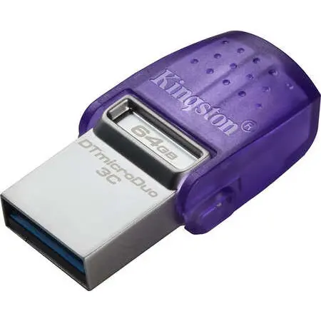 Kingston Memorie USB Kingston DataTraveler microDuo 3C G3, 64 GB, USB-C 3.0, USB-A 3.0, Mov