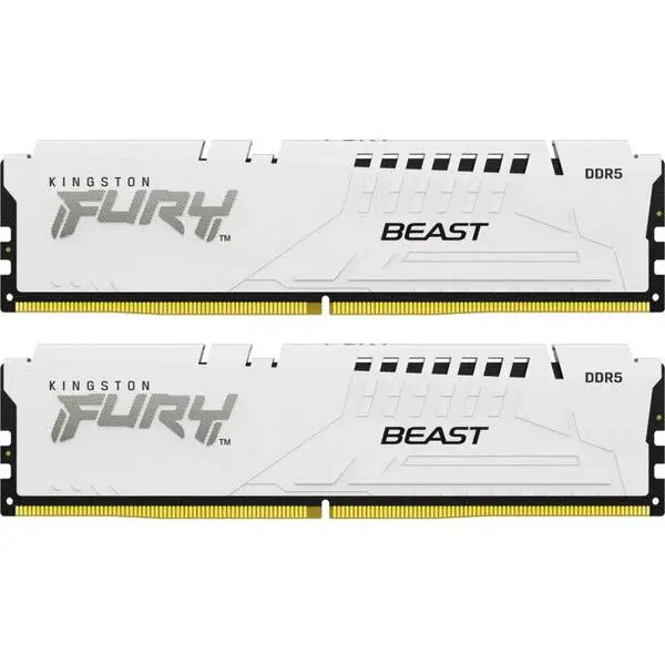 Kingston Memorii Kingston FURY Beast White 64GB(2x32GB) DDR5 6000MHz CL36 Dual Channel Kit