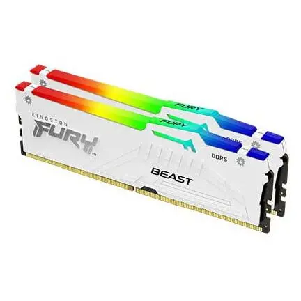 Kingston Memorii Kingston FURY Beast White RGB 64GB(2x32GB) DDR5, 5600MT/s, CL36