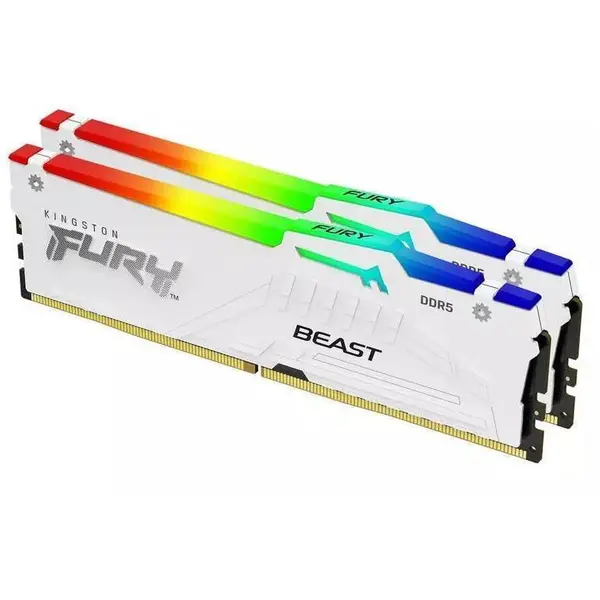 Kingston Memorii Ram, Kingston FURY Beast RGB, 64GB DDR5, alb