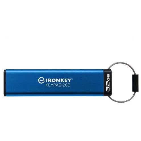 Kingston Stick Memorie Kingston IronKey Keypad 200 64 GB, USB 3.0, Blue