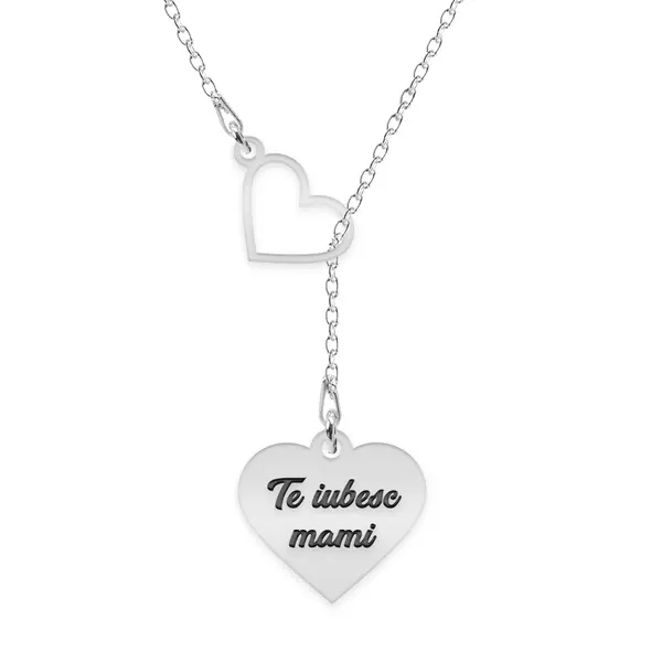 Kira - Colier asimetric cu inimioare personalizate din argint 925