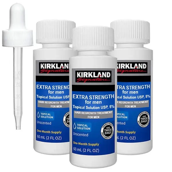 Kirkland, Solutie Minoxidil, 5%, Tratament Impotriva Caderii Parului, 3x 60ml