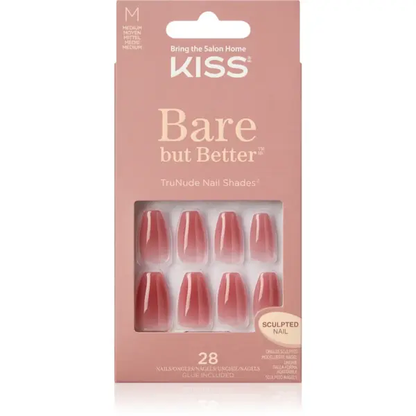 KISS Bare But Better Medium unghii artificiale 28 buc