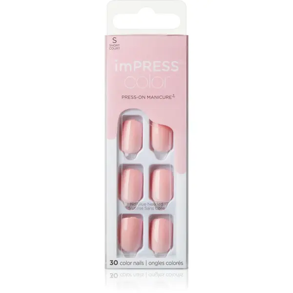 KISS imPRESS Color Short unghii artificiale autoadeziv Pick Me Pink 30 buc