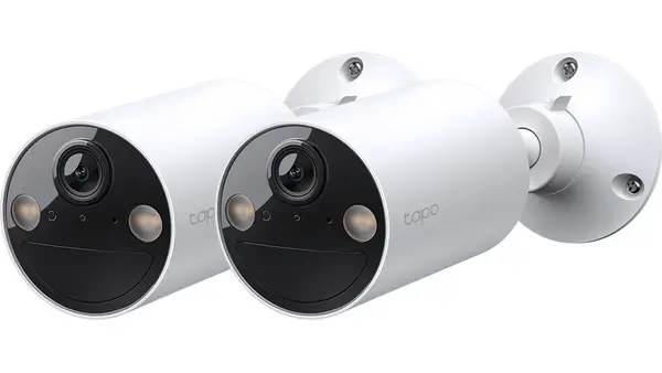 Kit 2 camere supraveghere exterior TP-Link Tapo C410(2-pack), 2K 3MP, Wi-Fi 2.4GHz, baterie 180 zile, Iluminare duala, IR 9m, slot microSD max 512GB, detectie AI, IP65