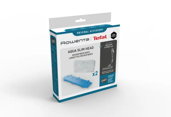 Kit 2 mopuri din microfibra Rowenta ZR009502 compatibile cu capul de aspirare Aqua Slim al aspiratorului vertical Rowenta X-Force Flex 9.60 seriile