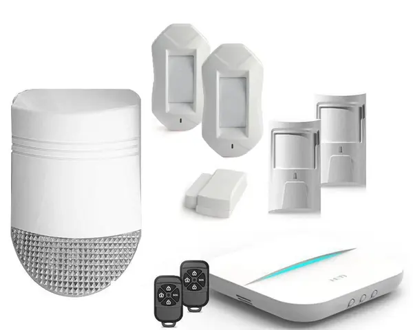 Kit alarma wireless GSM/IP, Wi-Fi, 5 zone cu sirena de exterior HY-W20-5Z