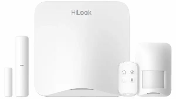Kit alarma wireless HiLook ALARM-A201PS-KIT2-16WE, Wi-Fi, 4G, 868 MHz, centrala, telecomanda, senzor PIR, contact magnetic