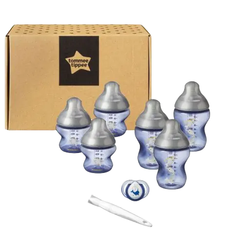 Kit biberoane nou nascut, ONL Baieti Tommee Tippee, 0luni+, Pestisor Albastru