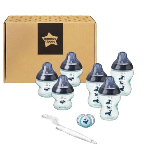 Kit biberoane nou nascut, ONL Unisex Tommee Tippee, 0luni+, Balenute, Albastru