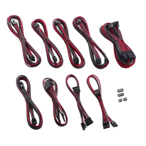 Kit cabluri sursa Cablemod CM-PCSI-FKIT-NKCR-R C-Series PRO ModMesh pentru Corsair AXi / HXi / RM (Gri/Rosu)