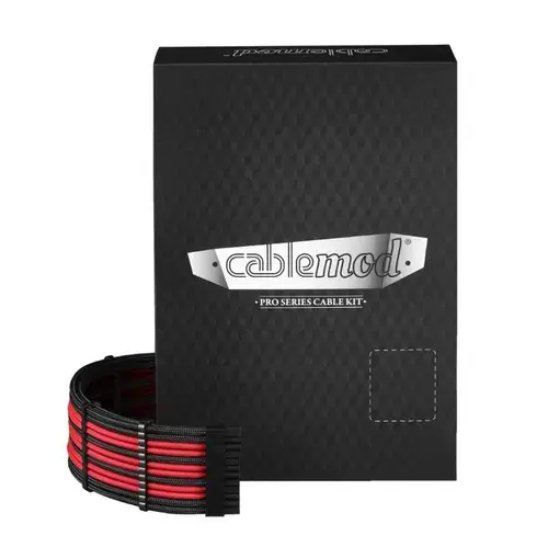 Kit cabluri sursa Cablemod CM-PCSI-FKIT-NKKR-R C-Series PRO ModMesh pentru Corsair AXi / HXi / RM (Negru/Rosu)