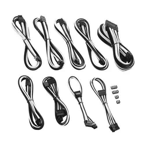 Kit cabluri sursa Cablemod CM-PCSI-FKIT-NKKW-R C-Series PRO ModMesh pentru Corsair AXi / HXi / RM (Alb/Negru)