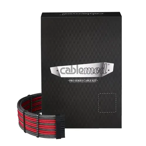 Kit cabluri sursa Cablemod CM-PRTS-FKIT-NKCR-R RT-Series PRO ModMesh pentru ASUS si Seasonic (Gri/Rosu)