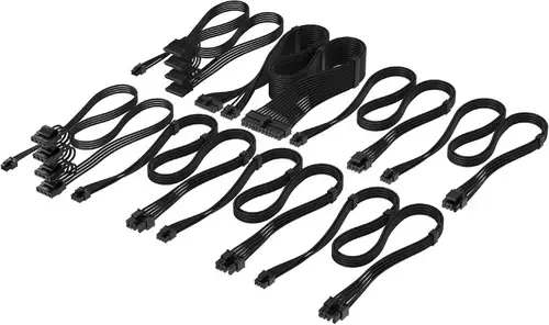 Kit cabluri sursa Corsair Elite Premium Starter Kit CP-8920377, Compatibil cu surse CORSAIR Type-4 (Negru)