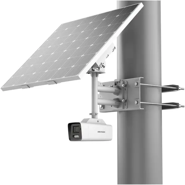Kit camera IP ColorVu 4G + panou solar Hikvision DS-2XS6A47G1-LS/C36S80, 4MP, lentila 4mm, lumina alba 30m, baterie, IP67
