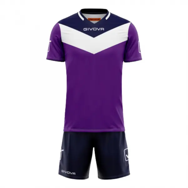 KIT Campo 2XS, Violet-Bleumarin EF6 XS, Tricou violet cu bleumarin și șort bleumarin