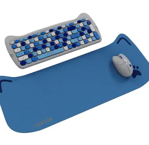Kit Canyon CNS-HSETW6BL, Kitty Edition, Tastatura + Mouse Optic + Mouse Pad, Wireless, USB (Multicolor)